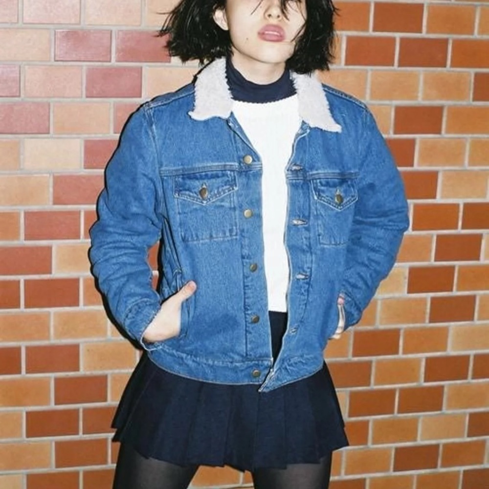 American Apparel Denim Sherpa Jacket